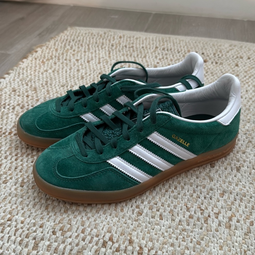 Adidas Gazelle Green/White M6.5, W7.5